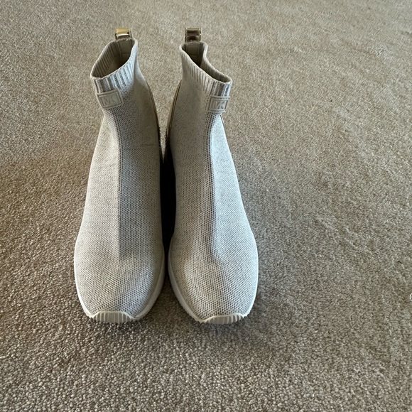 Black FRIYAY! Michael Kors Gold and Cream Slip-On Sneakers - Picture 4 of 7